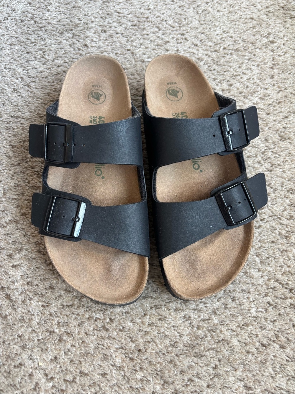Birkenstock Black Two-Buckle Women’s Slide Sandals- worn once!
